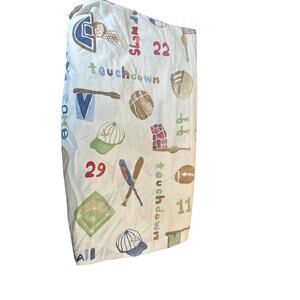 Pottery Barn Kids All Sports Twin Fitted  Sheet Football Soccer Hockey